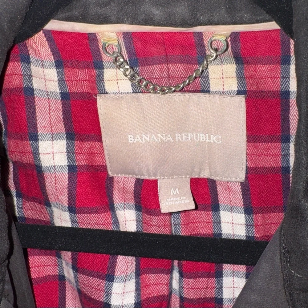 Banana Republic Jacket Women’s  M Navy Field Waxed Chore Flannel Lined Pattern
